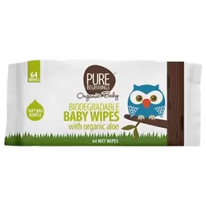 image of Pure Beginnings Biodegradable Baby Wipes With Organic Aloe