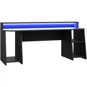Image of Tezaur Gaming Desk with Blue LED in Matt Black