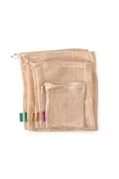 Image of Reusable Mesh Produce Bags Organic Cotton 5 Pack
