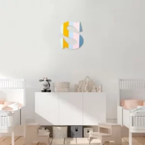 Image of Alphabet S Multicolor Decorative Wooden Wall Accessory