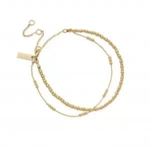 Image of Gold Mini Cute Triple Bobble Chain Anklet GANMCTBB