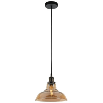 Image of Fan Europe Lighting - Fan Europe ISABEL Dome Pendant Ceiling Light Amber 28x14.5cm