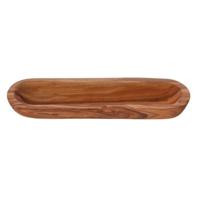 Image of Premier Housewares Kora Oval Plate, Renewable Olive Wood Brown