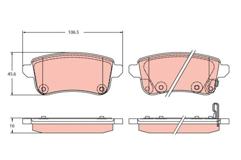 Image of Brake pad set TRW GDB2413