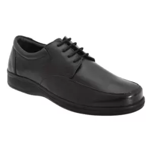 image of Roamers Mens Super Soft Leather 4 Eye Lightweight Tie Shoes (10 UK) (Black)