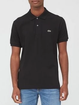 Lacoste Plain Polo With Croc - Black, Size S, Men