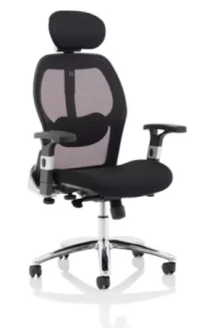 Image of Sanderson II Black Fabric Mesh Back Chair