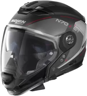 image of Nolan N70-2 GT Lakota N-Com Helmet, black-red Size M black-red, Size M