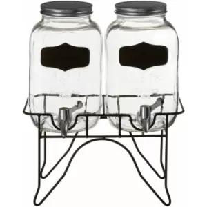 Image of Glass Jars 2pc Party Glass Dispensers Kilner Jars With Metal Lid Glass Storage Jars For Daily Use Glass Jar With Lid 16 x 16 x 26 - Premier Housewares