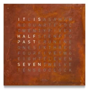 image of QLOCKTWO Classic Creators Edition Rust Wall Clock 45cm