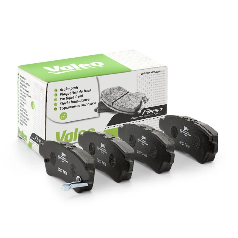 Image of VALEO 301730 Brake pad set Rear Axle, with acoustic wear warning, FIRST, without anti-squeak plate Brake Pad Set,disc brake (402)