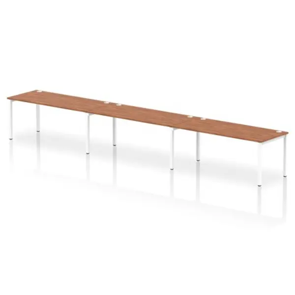 Image of Impulse Impulse Bench Single Row 3 Person 1800 White Frame Office Bench Desk Walnut IMBS318WNTW