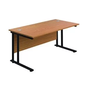 image of Jemini Rectangular Double Upright Cantilever Desk 1800x800x730mm Nova