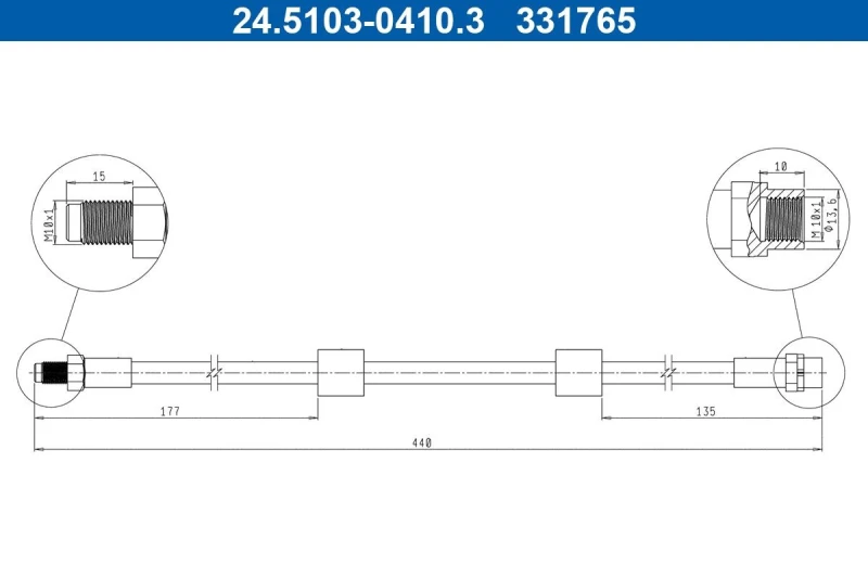 Image of Brake hose ATE 24.5103-0410.3