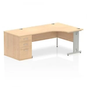 Image of Impulse 1600 Right Hand Wire Managed Workstation 800 Pedestal Bundle Maple