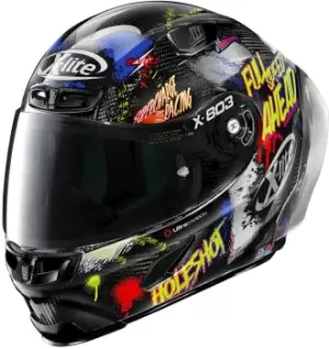 Image of X-Lite X-803 RS Ultra Carbon Replica Holeshot Helmet, black-red-yellow, Size L, black-red-yellow, Size L