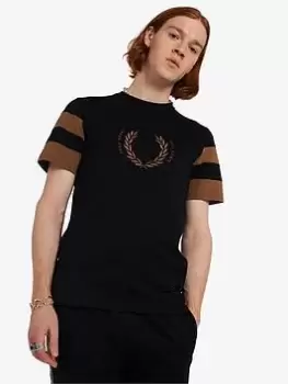 Image of Fred Perry Bold Tipped T-Shirt, Black, Size L, Men