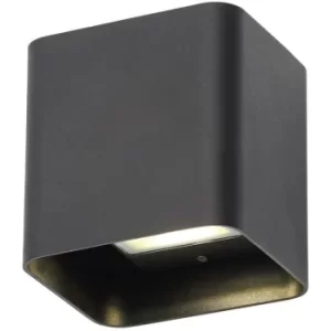 Image of LED Downlight Wall Light 8W HANA 4000K Cool White Black 620lm Up and down light Outdoor Lights Exterior Additional Security Lighting Effect Front