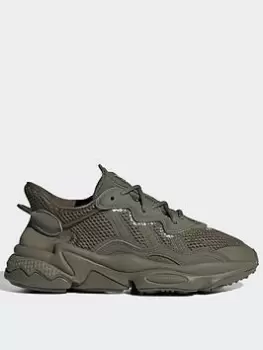 Image of adidas Originals Unisex Junior Ozweego Trainers - Green, Size 3 Younger