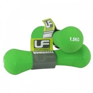 image of UFE Bone Dumbbells Neoprene Covered 1.5KG Green (Pair)