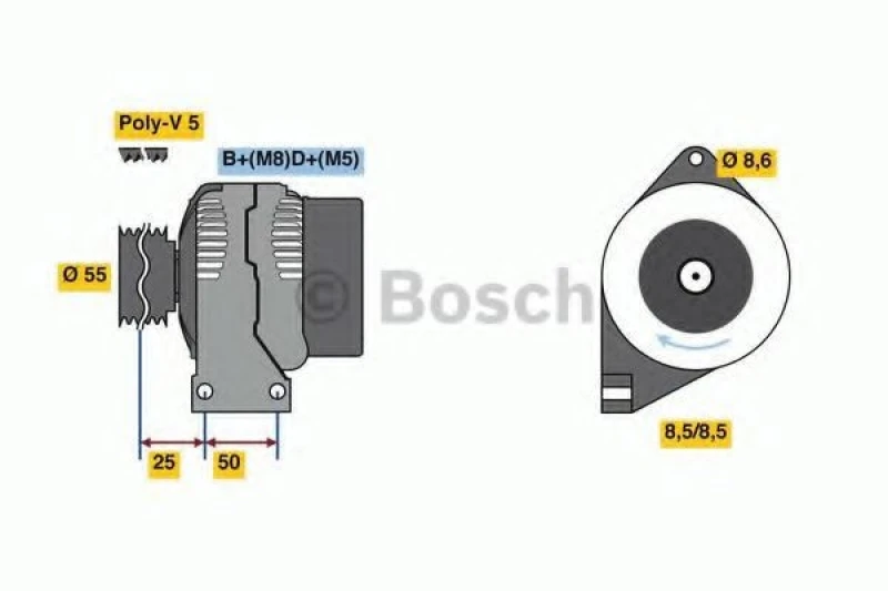 Image of Alternator Bosch 0 986 049 540