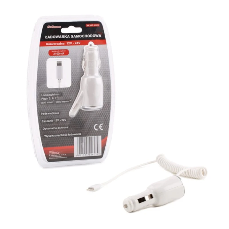 Image of CARCOMMERCE 42623 Car mobile phone charger Lightning, Number of inlets/outlets: 1 Car mobile phone charger (100026)