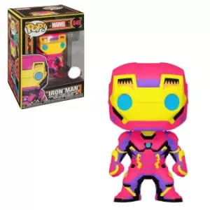 image of Marvel Black Light Iron Man Funko EXC Pop! Vinyl