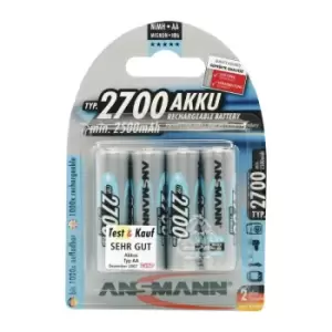 Image of Batterie d'accumulateur 12 V 2700 mAh R6-AA-Mignon HR6 4 4 pieces/blister ANSMA