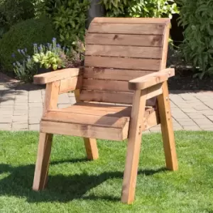 Image of Charles Taylor Hand Made Traditional Chunky Rustic Wooden Garden Chair Flat Packed OR Ready Assembled