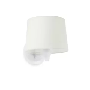 Image of Conga Wall Light with Shade White, E27