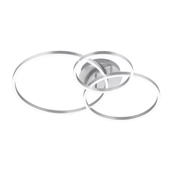 Image of Winona Modern RGBW LED 28W LED Semi Flush Light Nickel Matt 2700-6500K Remote control