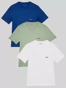 image of HUGO Bodywear 3 Pack T-Shirt, Light Green Size M Men