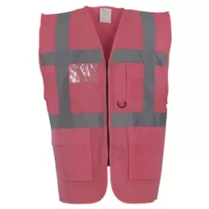 Image of Yoko Hi-Vis Premium Executive/Manager Waistcoat / Jacket (Pack of 2) (2XL) (Pink)