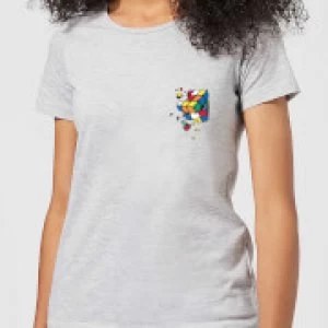 image of Rubik's Smash Cube Womens T-Shirt - Grey - 3XL