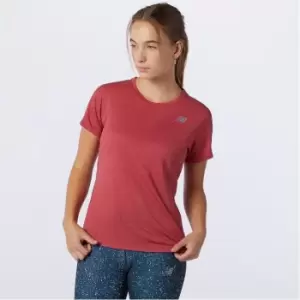 Image of New Balance Impact Run Short Sleeve T Shirt Ladies - Pink