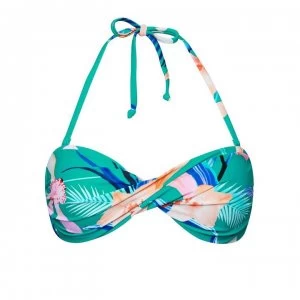 image of Figleaves Tie Back Non Wired Bandeau Top - JADE GREEN