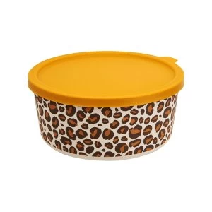 image of Sass & Belle Leopard Love Round Bamboo Lunch Box