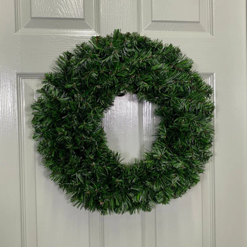 Image of Samuel Alexander 40Cm Plain Green Canadian Pine Artificial Christmas Wreath