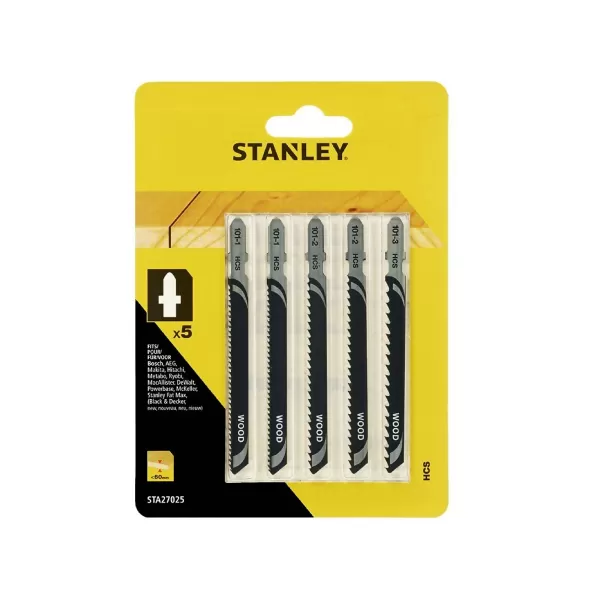 image of Stanley 5 PC Jigsaw Blade Mixed - STA27025-XJ