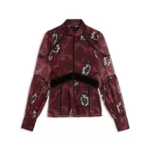 Image of Ted Baker Alexxei High Neck Blouse - Red