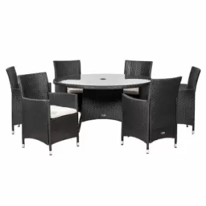 Amir Royalcraft Cannes 6 Seater KD Round Dining Set Synthetic Rattan