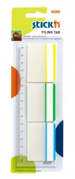 image of Value Stickn Filing Flags 37x50mm 30 Tabs 3 Colours 21360