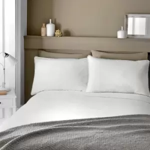 image of Pom Pom Trim Duvet Cover Set, White, King - Serene