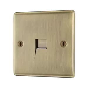 Image of Bg Antique Brass 1 Gang Raised Slim Master Telephone Socket
