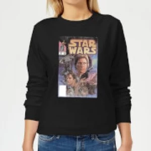 Image of Star Wars Classic Comic Book Cover Womens Sweatshirt - Black