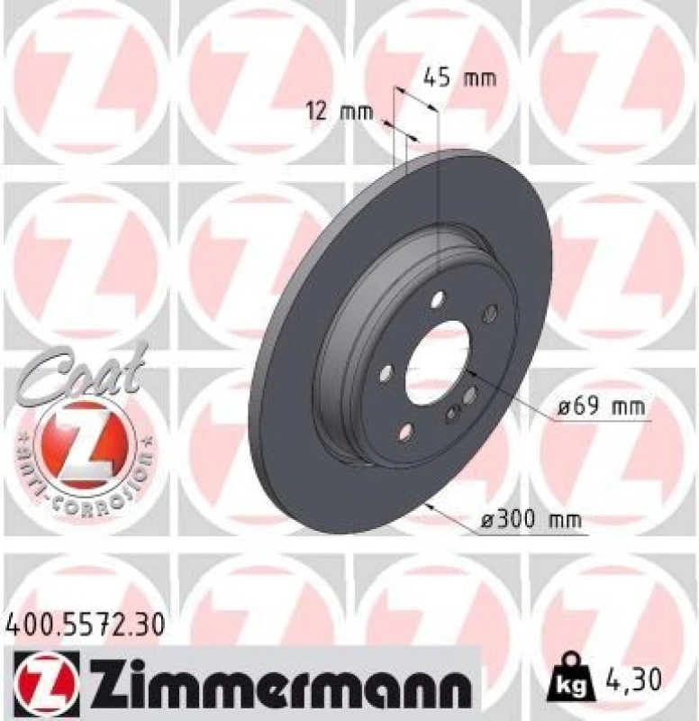 Image of ZIMMERMANN Brake disc ZIMMERMANN 400.5572.30