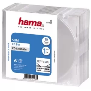 image of Hama Slim CD Jewel Case, pack of 10, transparent