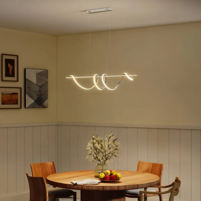 Image of HOMCOM Pendant Light, Ceiling Light with 3 Colour Temperatures, Silver Tone Silver Unisex