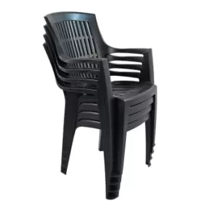 Image of Europa Parma Grey Stacking Chair Pack Of 4