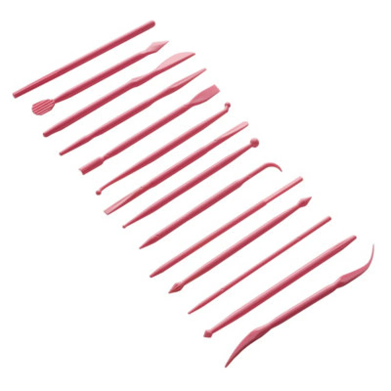 Image of Premier Housewares Hallie 14Pc Cake Decorating Modelling Tool Set Pink